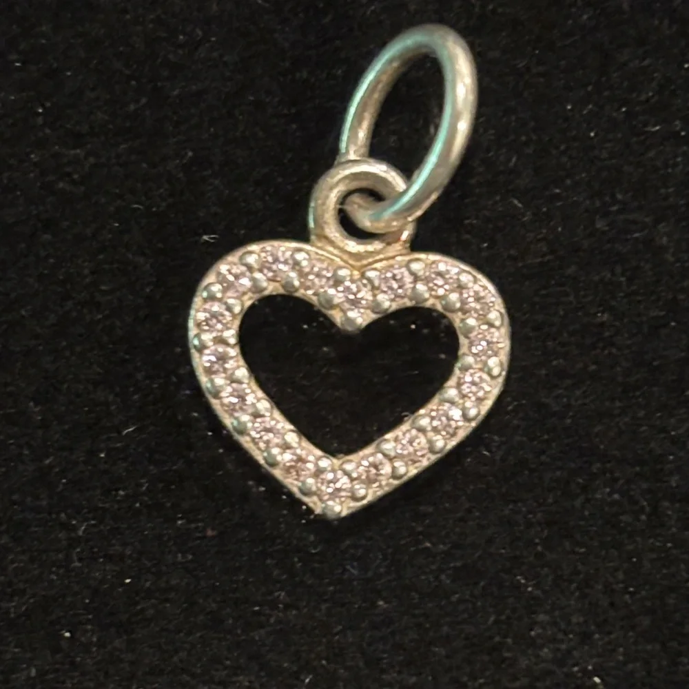 Pandora Elegant 925 Silver Heart Pendant With Pink CZ Accents - Picture 1 of 5